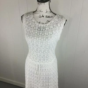 JOE FRESH For Jcpenney Sleeveless White Lace Flare Dress Women's Size Small - Picture 1 of 11