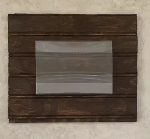 HandMade Wooden Beadboard picture frame 4”x6”, brown stain, Rustic Distressed - Picture 1 of 5