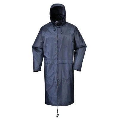 Portwest S438 Men's Waterproof Raincoat - Lightweight Long Rain Jacket with Hood - Image 1 of 4