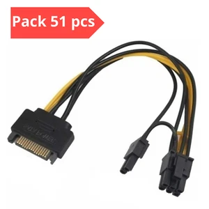 Lot de 51 Câbles d'Alimentation SATA vers 8 (6+2) Broches - Bild 1 von 16