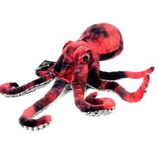 Octopus Plush Stuffed Animal 16” Fiesta Red/Black