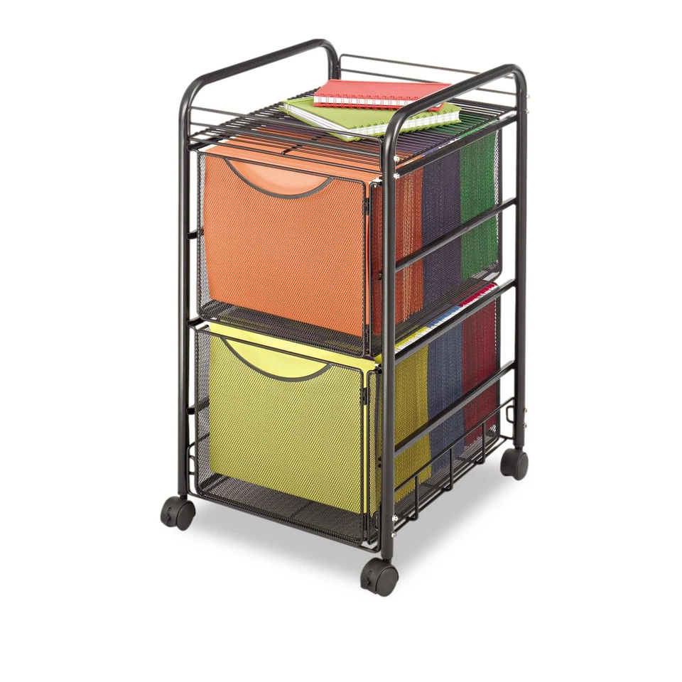 Safco Onyx Rolling Cart with 2 File Drawers, Fits Letter-Size Hanging Folders, - Imagem 1 de 3