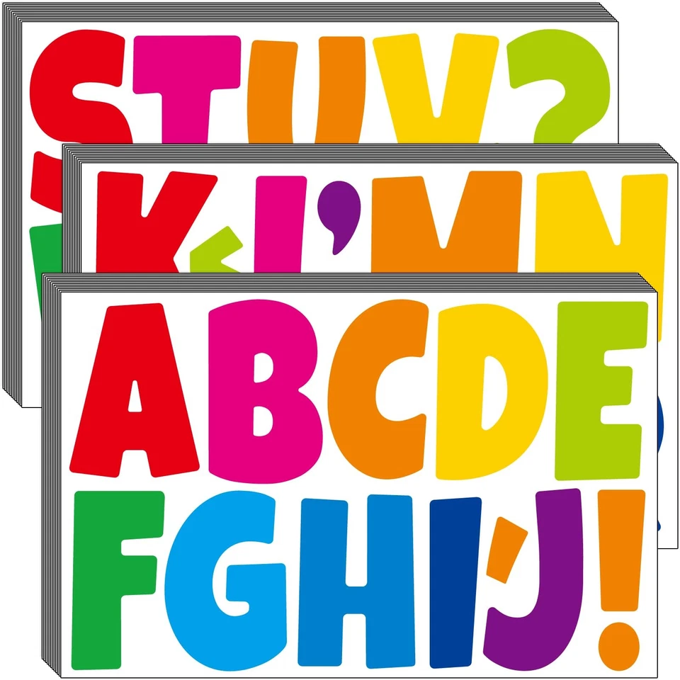Letter Stickers 432 Pieces 36 Sheets Bulletin Board Letters 3 Inch Classroom ... - Image 1 of 4