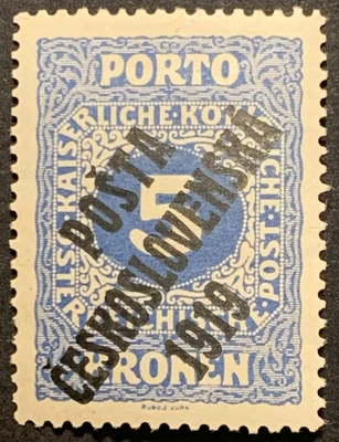 Estampillas de Checoslovaquia B57 MH OG con certificado PF, SCV $357 Foto 1 de 3