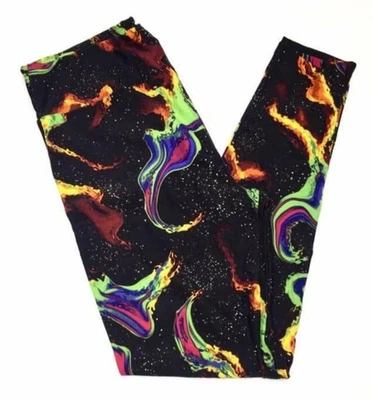 TC LuLaRoe Leggings ~ MULTICOLOR GALAXY SWIRL TIE DYE ~ SIZE 12-18 Tall & Curvy - Image 1 of 3