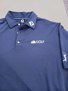 Polo Footjoy Uomo XL Blu Golf Tour Emessa NBC Golf Performance Preppy - Foto 1 di 7