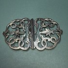 Antique Edwardian Solid Sterling Silver Foliate Design Nurses Belt Buckle 1905