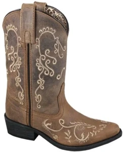 SMOKY MOUNTAIN BOOTS Youth Girls Jolene Brown Waxed Distress Western 13.5 (3754) - Picture 1 of 9