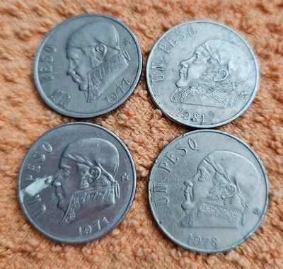 Lote de 9 Pesos México - 4 Fechas Diferentes 1971, 1977, 1978 y 1981 Foto 1 de 4