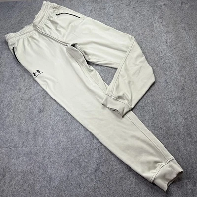 Under Armour Jogger Men M Beige 30" Loose Sportstyle Tricot Knit *Hole in leg* - Image 1 of 4
