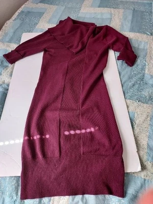 Vestido Suéter Derek Heart Para Mujer Talla M Cuello Alto Manga Larga Acanalado Midi Foto 1 de 4