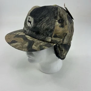 John Deere Patch K Products Falle Truckermütze Ohrenklappe 6 7/8-7 1/2 USA Camouflage Neu - Bild 1 von 9