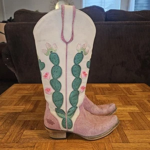Botas de Vaquero Junk Gypsy Lane Mujer Talla 7 Cactus Floral Rodeo Yellowstone - Imagen 1 de 10