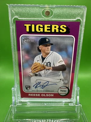2024 Topps Heritage - Real One Autographs Reese Olson #ROA-RO (AU, RC) - Image 1 of 2