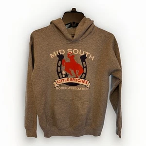 Gildan Kids Size M Mid South Little Britches Rodeo Assc Sweat Shirt Gray Cowboy - Picture 1 of 4