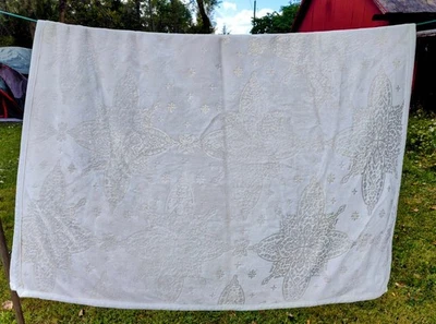 Better Homes & Gardens White Sherpa Blanket With Gold Snowflake Designs 68x48" - Image 1 of 4