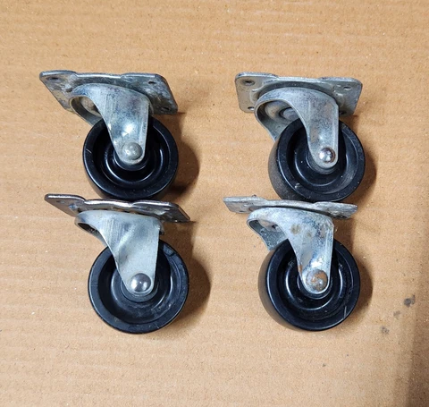 4 matching VINTAGE CASTER Plastic 1 1/2" WHEEL FURNITURE CART Cover