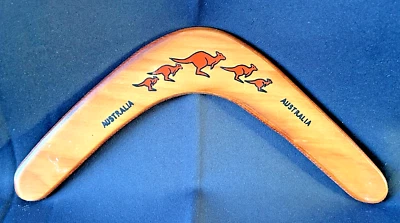 Stephen Silady Wooden Returning Boomerang, Painted Artwork, Made in Australia - Image 1 of 4