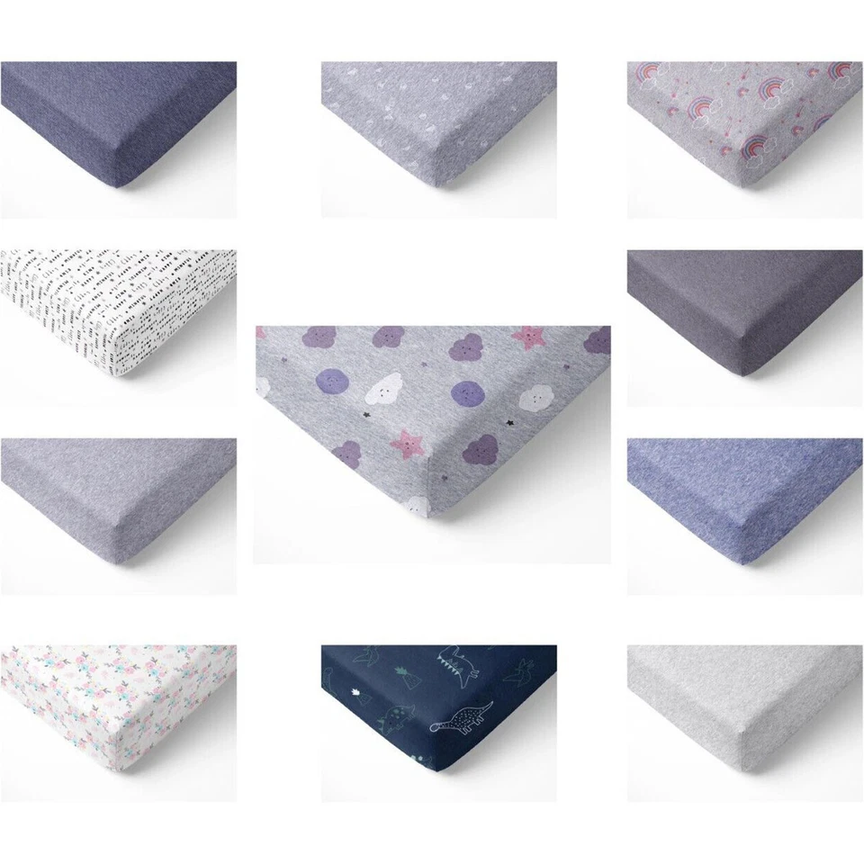 100% Jersey Cotton Cot Bed Fitted Sheet Mattress Cover (120x60cm & 140x70cm) - Image 1 of 4