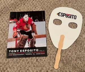 Tony Esposito Night Program March 19,2008 Chicago Blackhawks w/ Goalie Mask - Picture 1 of 6
