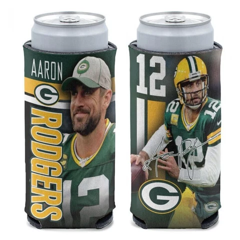 AARON RODGERS GREEN BAY PACKERS 2 SIDED 12 0Z SELTZER SLIM CAN COOZIE COOLER Cover