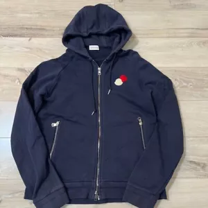 MONCLER Zip Hoodie Navy Size L - Picture 1 of 17