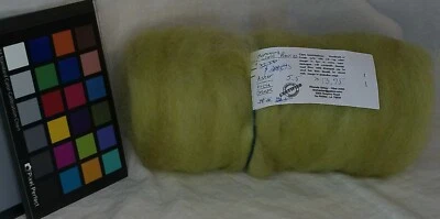 Variegated Lt Green romney wool roving spinning felting weaving fiber art - Image 1 of 3