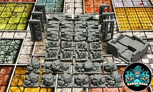 HeroQuest 35-teiliges Dungeon Scenery Set - Neu überarbeitetes Set - Grubenfalle Treppen Türen - Bild 1 von 18