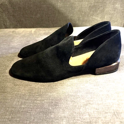 CORSO COMO Amarinth Negro Gamuza Mocasín Plano 10 Tacón Espejo Suave Mantecoso Foto 1 de 4