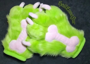 Neon Bone Fursuit Furry Paws - Picture 1 of 6