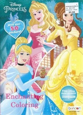 224 Page Disney Princess Coloring Book Belle Cinderella Children's Girls Kids Foto 1 de 4