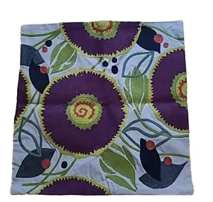 Funda de Almohada CRATE & BARREL Bordada con Cremallera 18 x 18,Nueva - Imagen 1 de 6