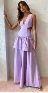 Manning Cartell Dress Sweet Escape Layered Cut Out Lavender Purple Long Party 8 - Picture 1 of 14