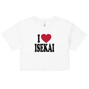 Camiseta corta de manga corta para mujer I Love Isekai Fun Anime - Imagen 1 de 10