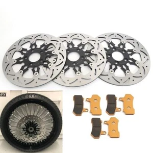 Floating 11.8" Front Rear Brake Rotors Pads for Harley Touring Road King 2008-23 - Picture 1 of 13