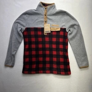 Simply Southern Jacket Womens Size Small Gray Plaid Fleece 1/4 Snap Pullover NWT - Picture 1 of 8