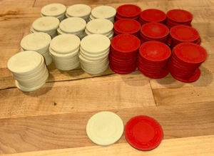 Vintage Clay Poker casino style Chip Mermaid Design 90 Red, 100 Beige/White 7 gr - Picture 1 of 6
