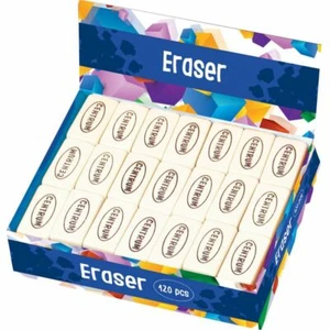 24 x White Erasers SMALL RUBBERS Pencil School Drawing Stationery Office Eraser - Picture 1 of 12