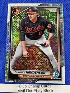 2024 #49 Gunnar Henderson Bowman Chrome Baseball Mojo Refractor Orioles - Picture 1 of 2
