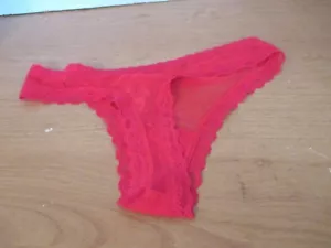 VICTORIA'S SECRET~Red SHEER THONG PANTY~Womens XS~NWT - Picture 1 of 2