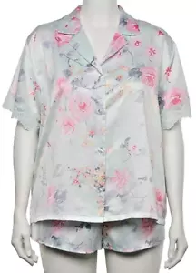 Brandneu mit Etikett APT.9 Übergröße 1X (16/18) Satin Blumen Spitzenbesatz Shorts & Shirt Pyjama Set - Bild 1 von 12