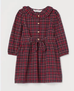 H&M Girls Size 7 Red Long Sleeve Dress - Picture 1 of 12