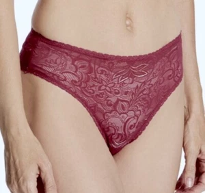 MAIDENFORM Mutandina Slip Donna Taglio Alto Gamba Elasticizzata Pizzo Rosso Spezia S M L XL 2XL - Foto 1 di 10