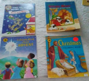 2 Different Christmas Themed Coloring & 1 Activity Books & 1 Paint w/Water *NEW* - Bild 1 von 10