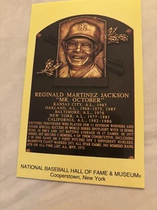 HOF Reggie Jackson National Baseball Hall of Fame plaque Cooperstown postcard - Picture 1 of 2