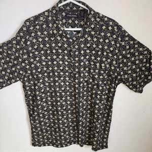 Lord & Taylor Button Front Shirt Casual Classics Men's Size Large black/beigh - Picture 1 of 12