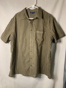 Men's Croft & Barrow Size 2XB - Brown Striped Button Up Shirt w/ Pocket - Picture 1 of 5