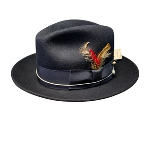 Capas Kopfbedeckung Unberührbarer Hut dunkelblau Fedora Pate Mütze Wollfilz Gr. S - Bild 1 von 9