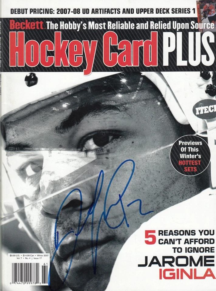 Calgary Flames Jarome Iginla Firmado Autógrafo IP Automático 2007 Revista Beckett Foto 1 de 1