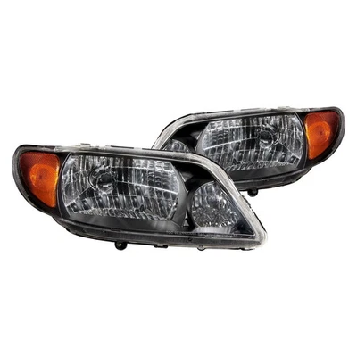 For Mazda Protege 2001-2003 Anzo Driver & Passenger Side Black Euro Headlights - Image 1 of 3